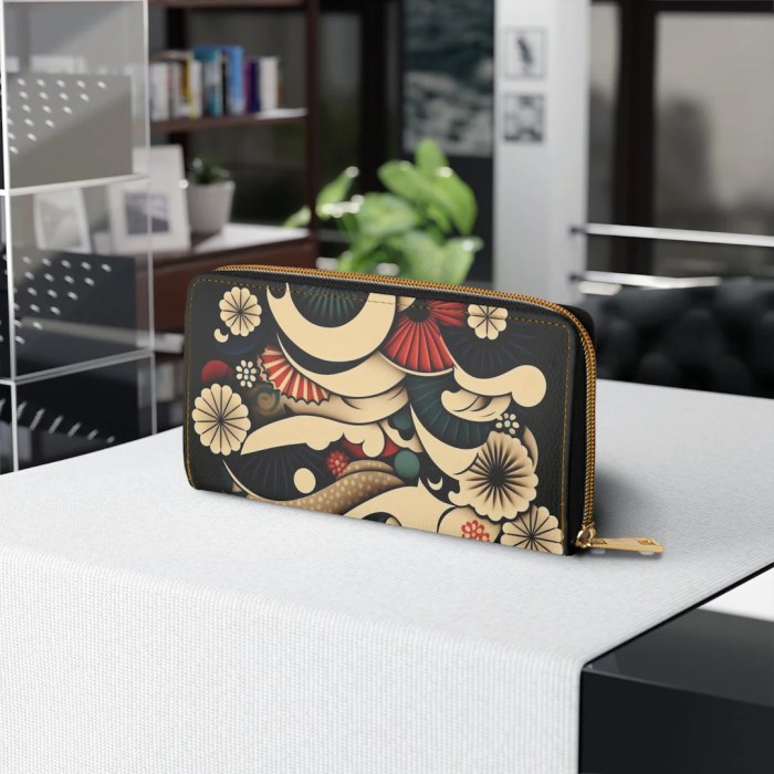 Japanese Wallet Japanese Wave Wallet Womens Wallet - Etsy